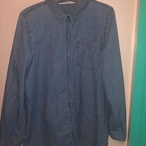 Jean long button up dress up shirt